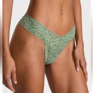 Victoria's Secret The Lacie Sage Green Lace Thong Panty Sz Large